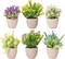 Set of 6 Potted Artificial Flowers Arrangement, Fake Flowers with Vases Faux Flowers in Pot for Centerpiece Table Decorations Spring Decor for Home Office Desktop